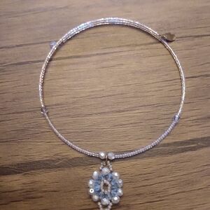 Robert rose vintage blue Crystal beaded choker
